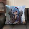 Ganyu Genshin Impact Cushion Cover Natural Linen Organic Fabric DoubleSided Printing Sofa Home Decor Gift Pillow Case