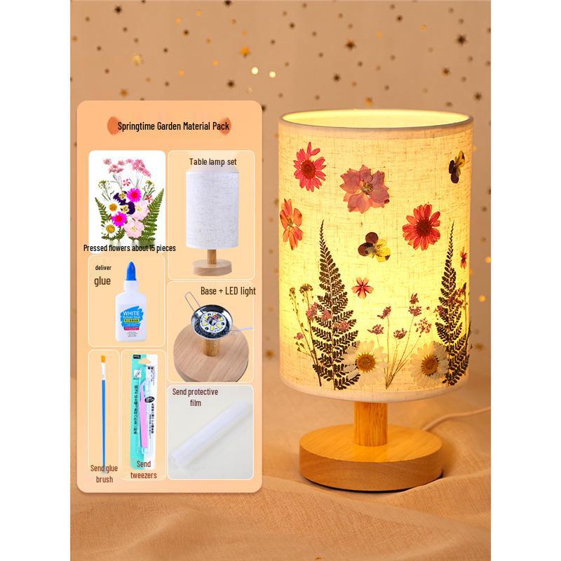 Dried Flower Embossed Table Lamp DIY Kit - Creative Gift for Team Building and National Day Festivities