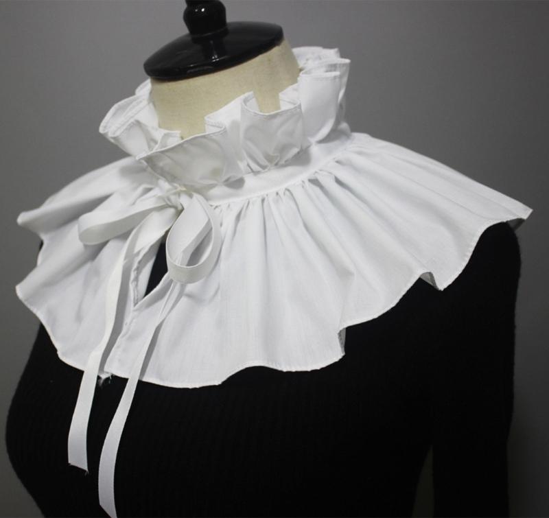 Women Victorians Ruffle Stand Up Neck Collar Vintage Renaissances False Collar Shawl Scarf Decorative Boleros Capelet