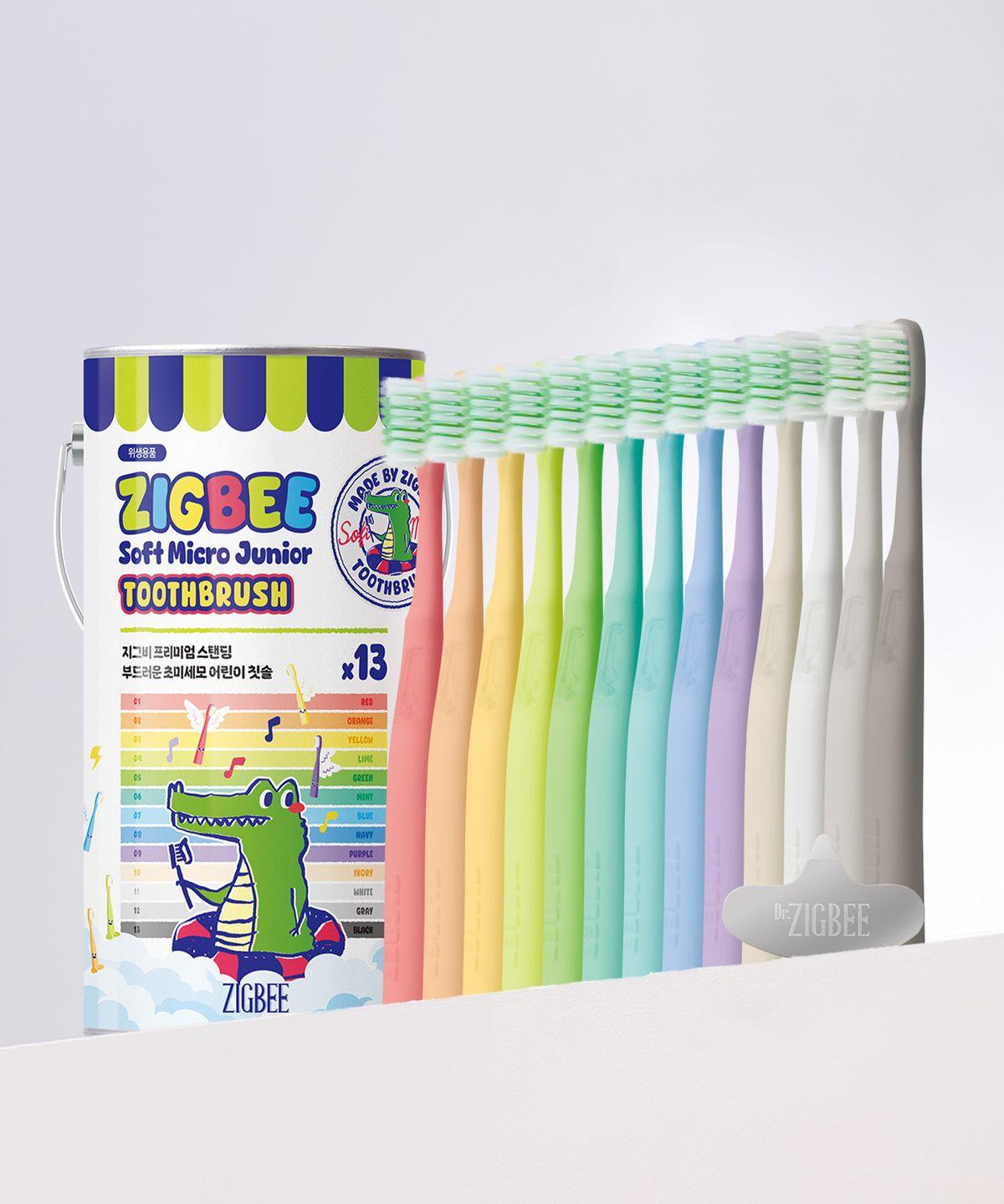 Junior Standing Soft Ultra-Fine Bristle Kids Crocodile Toothbrush 13-Pack