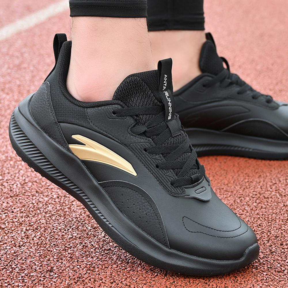 Anta Fashionable Comfortable Simple Classic Shock Absorbing Waterproof Low Top Casual Running Shoes Men sneaker Black 912345512-12