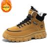 Men's Shoes Winter Velvet High-top Martin Boots Men's Tooling Shoes Thick-soled Thickened Thermal Cotton Shoes Short Boots