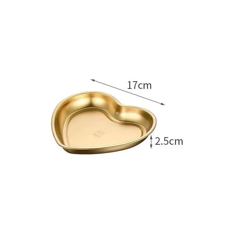 Gold Heart 304 Stainless Steel Snack & Dessert Plates