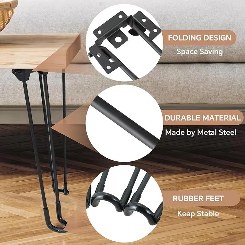 1/4Pcs 32/43/50Cm Clamp On Wrought Iron Table Legs Folding Table Legs Rust Proof Sturdy And Durable Screws Included