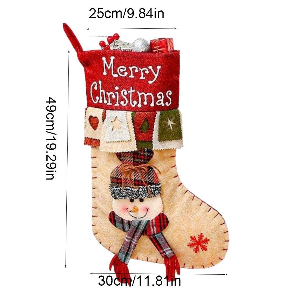 Funny Hanging Christmas Stocking Three-dimensional Christmas Sock Snowman Large Capacity Christmas Decoration Xmas Tree