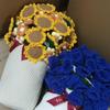 Handmade Rose and Lily Crochet Flower Blanket - Acrylic Yarn