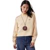 Levi's Women's Cream Cropped Raglan Sleeve Sweatshirt with Red Contrast Stitching 0035W-0000