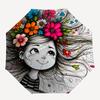 1pc Flower Hair Automatic Open/close Umbrella, 8-Rib Sturdy Structure, Auto Folding/Opening, Portable Travel Umbrella for Women, C37