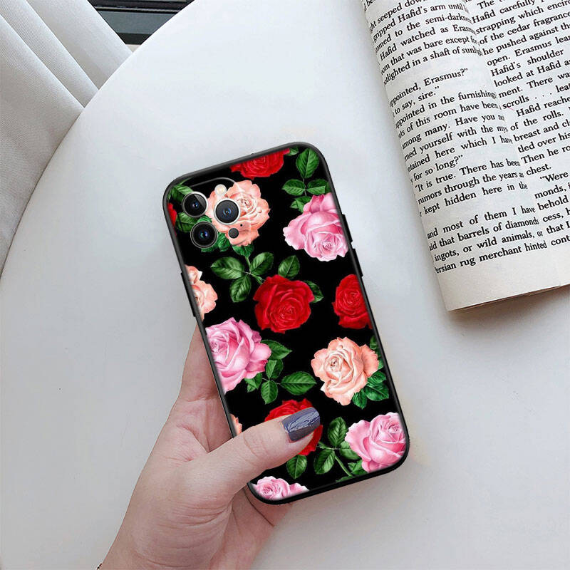 MH131 Roses Flower Phone Shell Case for iPhone 7 8 11 12 13 14 15 16 17 16E XS Pro Max XR X SE Air