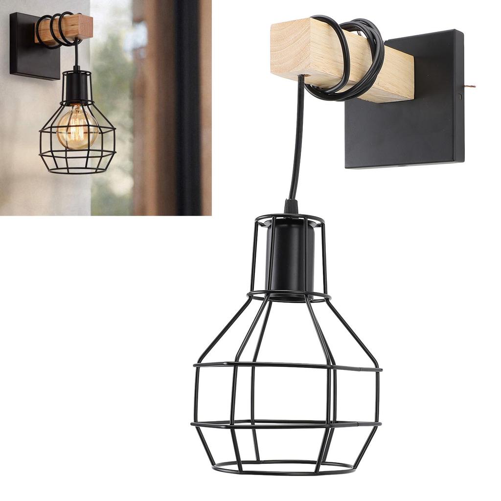 Cage Wall Sconce Shade Easy Installation Industrial Look Cage Wall Light Shade for Home Living Room Kitchen