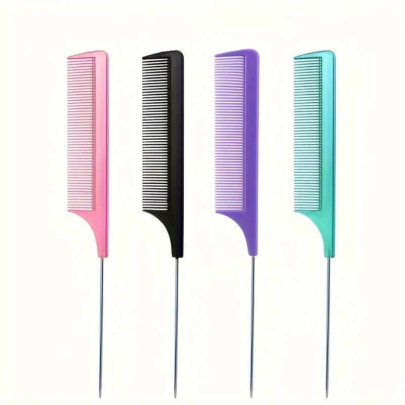 Precision Mouse Tail Comb - Fine Toothed Smooth Hair Comb with Stainless Steel Needles and Metal Comb - Durable and Fashionable