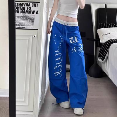 Weite Hose Herren Schnelltrocknend Blau Street Sport Stars Westlich Locker Amerikanisch Ze-Print Leichte Freizeithose Nische