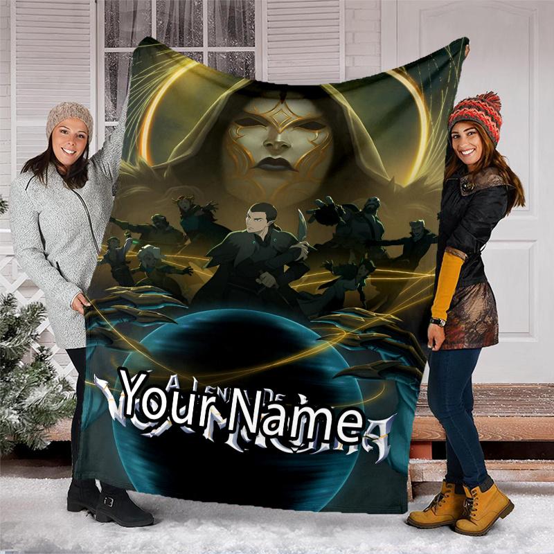 Custom Name Vox Machina Theme Printed Blanket - Perfect for Couch, Bed, Travel & Outdoor Use | Machine Washable, Cozy & Durable.