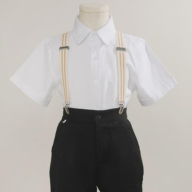 Bretele elastice cu dungi multicolore reglabile pentru costume si imbracaminte pentru copii