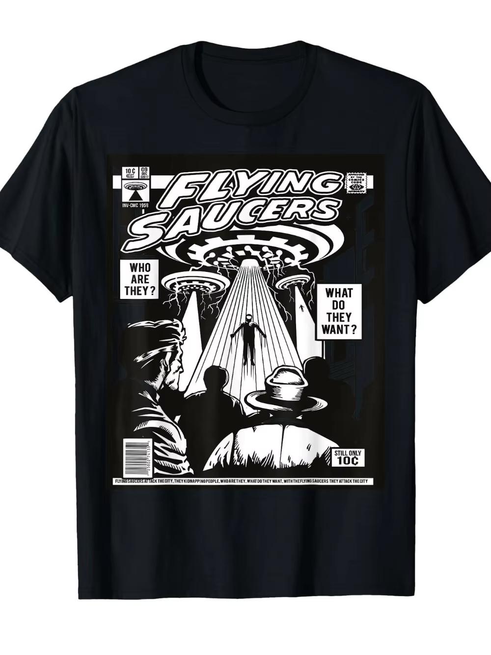 

2026 Summer New SciFi Comic Pattern TShirt HighQuality Comfortable Breathable Mens Printed Roundneck TShirt 4XL