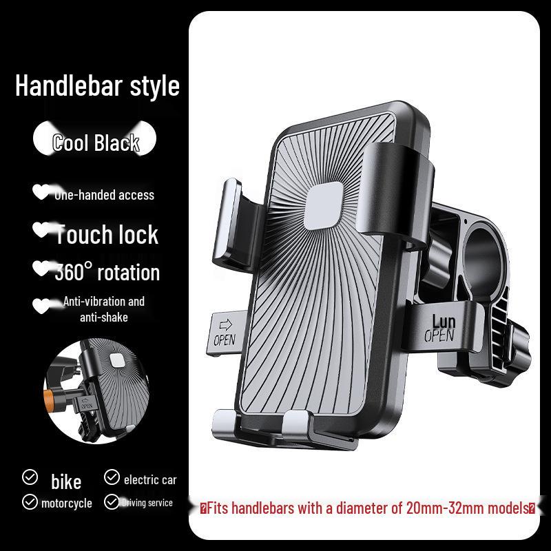 

Shockproof Motorcycle Phone Holder with Hook for Bikes & Scooters