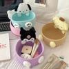 Cute Cartoon Woven Storage Basket Desktop Organizer For Snacks And Cosmetics Creative Home Decor Box