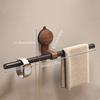 Plastics Walnut Wooden Towel Bar Space Aluminum Suction Mount Towel Bar  Bathroom accessories