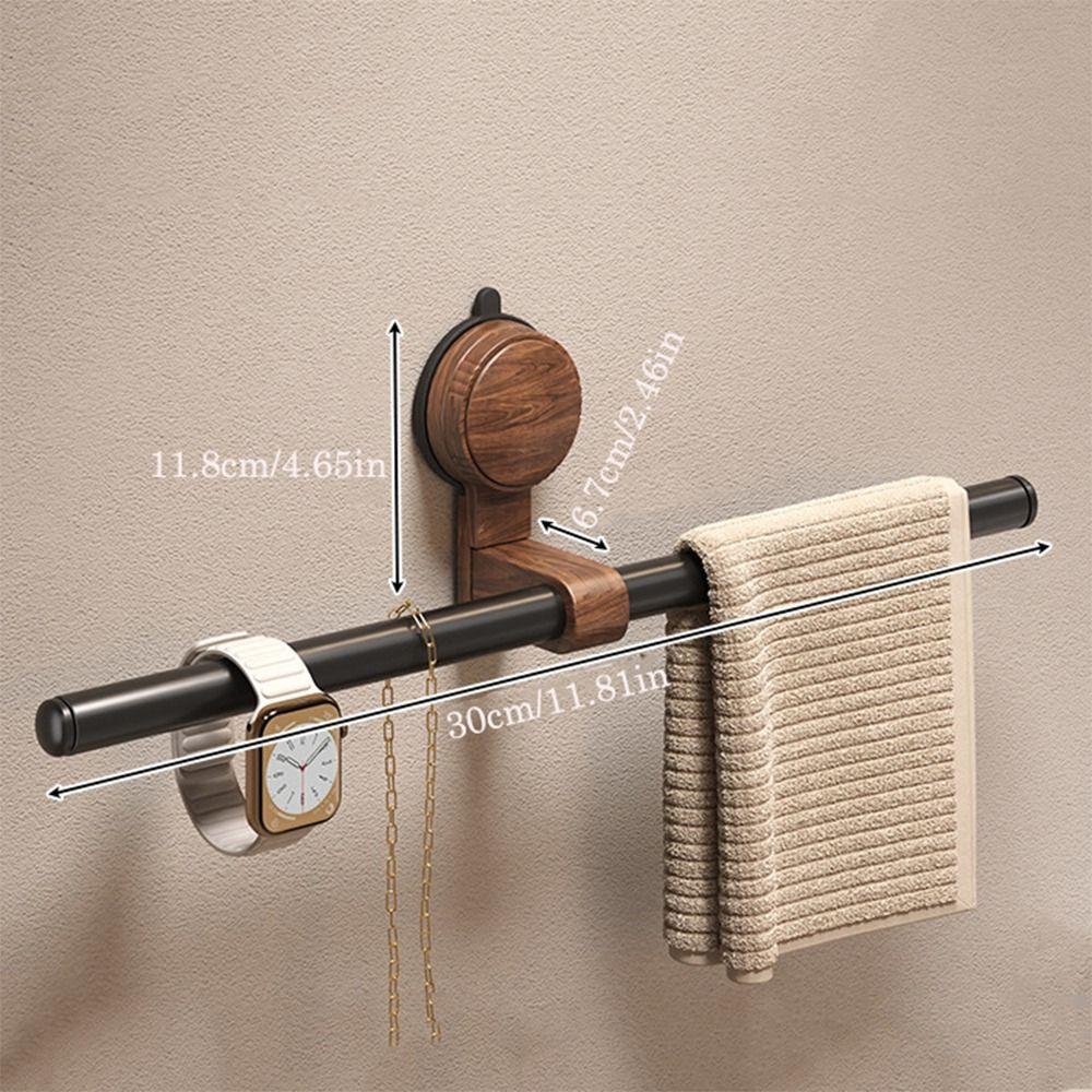 Plastics Walnut Wooden Towel Bar Space Aluminum Suction Mount Towel Bar  Bathroom accessories