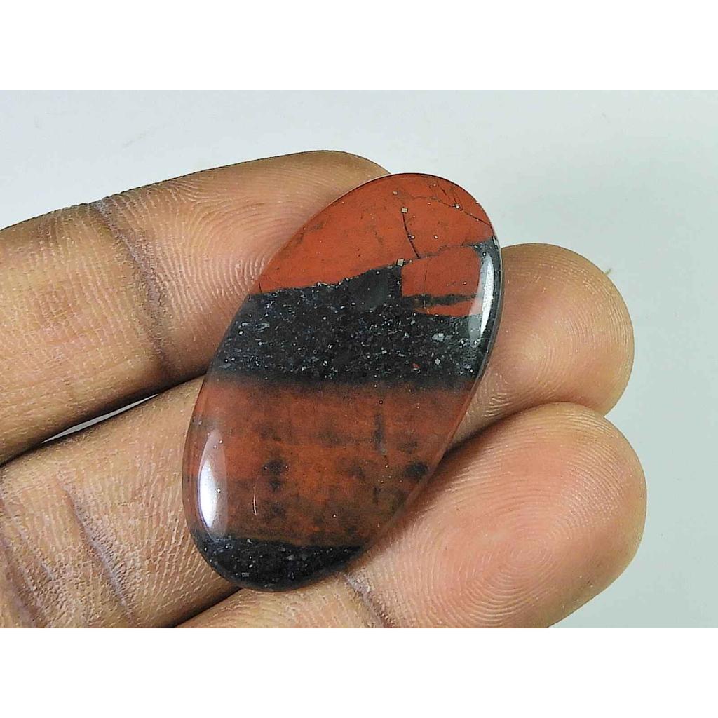20X37X04MM Natural Red Bloodstone Oval Cabochon Loose Gemstone 34Cts. SK-4555