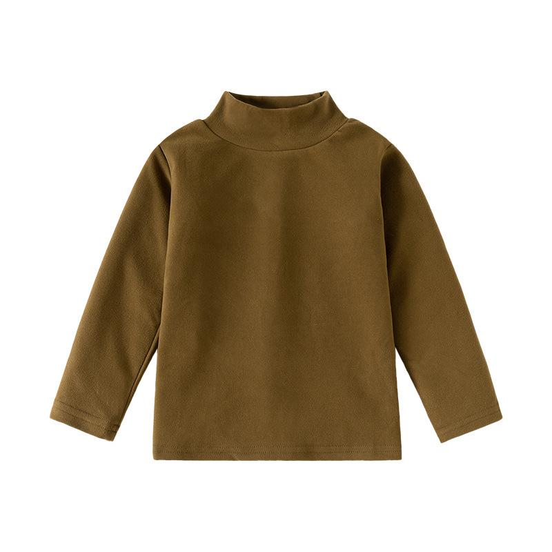 Children's long-sleeved T-shirts autumn and winter new boys' and girls' turtleneck base coats, baby warm tops, children's clothing