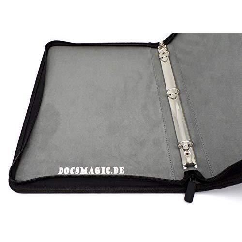 docsmagic.de 3-ring premium zip-album black + 50 9-pocket premium pages - classeur pour jeu de cartes + feuilles - noir - pkm - yg