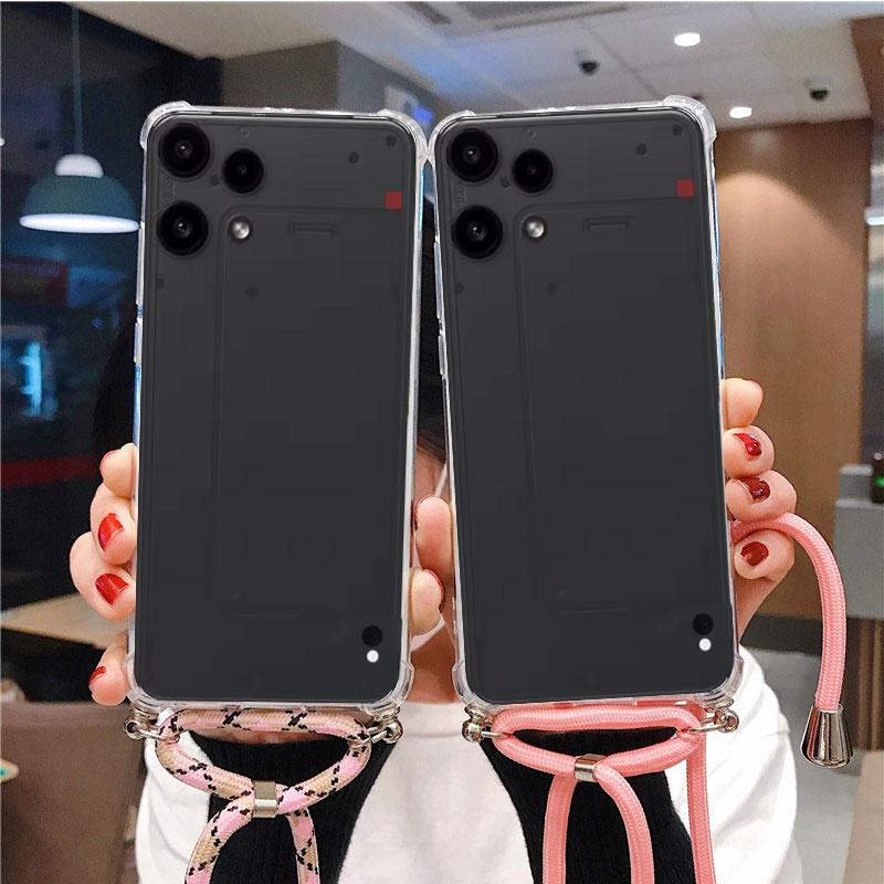 Crossbody Lanyard TPU Phone Case For Nothing Phone 3A Lite Transparent Shockproof Soft Silicone Cover For Nothing Phone 3A Lite