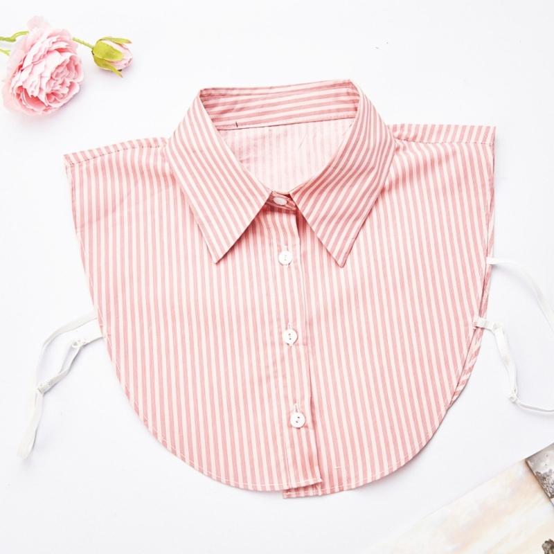 Dámský odnímatelný falešný límec vložka elegantní pruhovaná klopa umělá polokošile blůza límec top ke svetru a šatům