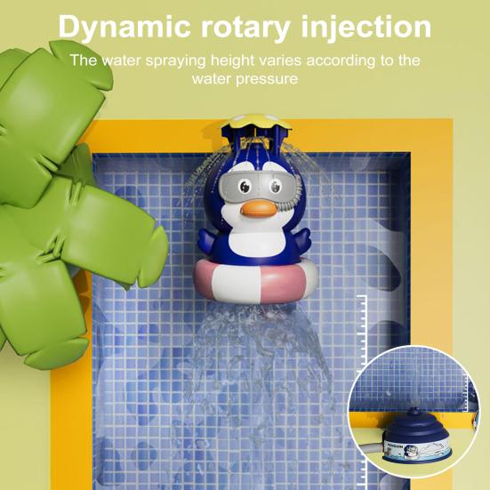 Kids Animal Rocket Sprinkler Toy 360 Degrees Rotation Summer Rocket Launcher Outdoor Garden Backyard Lawn Pool Water Splash Rocket Boys Girls Gift