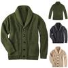Cardigan de Malha Masculino Gola Alta com Bolsos Outono/Inverno