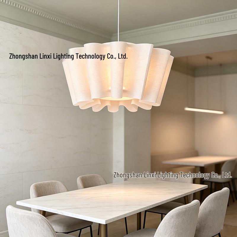 Nordic Wabi-Sabi Vintage Fabric Pendant Light for Bedroom, Living Room, Restaurant, or Tea Room.