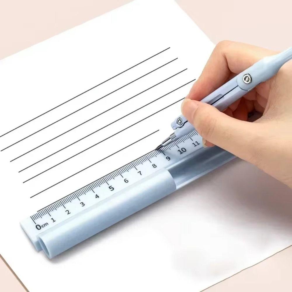 3-in-1 Drawing Ruler Dual-purpose Compass Ruler Set Office Accessories Compass Pen  Drawing Tools
