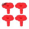 Silicone Hummingbird Feeder Parts 4PCS Replacement Parts Simulated Red Flowers Shape Universal Scratch-free Bird Part Fit Waterproof Accessories,