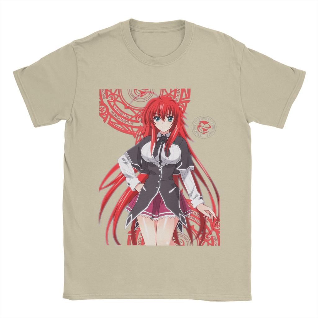 Rias Gremory T Shirt Beach High School DxD  100 Cotton T-Shirts For Men's Hip Hop Casual Tee Shirt Short Sleeve Y2K Fun Top Tees