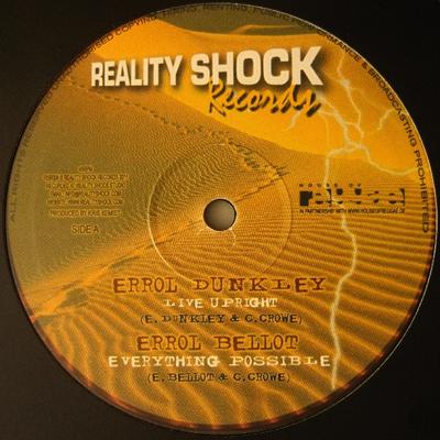10inch Record ERROL DUNKLEY / ERROL BELLOT / SOLO - Live Upright / Everything Possible  RSR008 REALITY SHOCK R 2011 UK Reggae, Ska & Dub Used