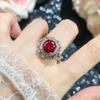 New Gorgeous Red Cubic Zirconia Rings For Weomen Elegant Wedding Anniversary Gift Temperament Female Finger Accessories Jewelry