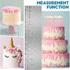 Nuenen 12 Inches Stainless Steel Cake Scraper with Scale Cake Edge Smoother Decorating Comb Baking Scraper Tool for Baking Measuring Buttercream Home
