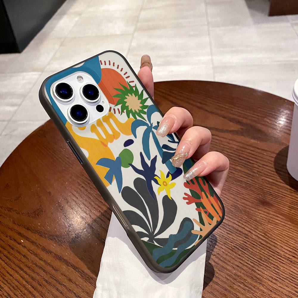 Henri Matisse Art Painting Phone Case Corrugated Pattern Phone Case For iPhone 17 Air 16 15Plus Pro Max Matte Shockprooof Cover