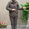 Winter Plus Velvet Silná bavlněná vycpaná bunda a kalhoty Pyžamový oblek Dámská zateplená vycpaná bunda Dvoudílná bavlněná vycpaná bunda