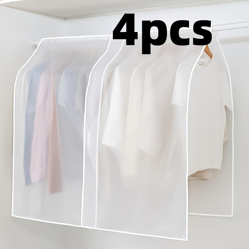 4pcs Clothes Dust Cover Translucent Dress Clothes Garment Dust Cover Hanging Organizer Waterproof Dustproof Clothes Storage 3380₽
