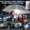 60K Buckle Men Women Umbrella Fully Automatic Reverse Folding Umbrella with Windproof Reflective Stripe UV Umbrellas
