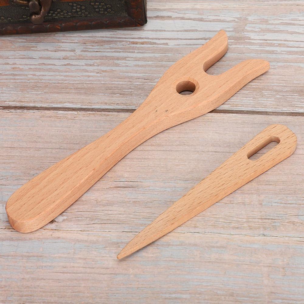 2Pcs Eye Needle Design Lucet Fork Kit Fork Type Structure Braided Craft Tools  For Bracelet Making