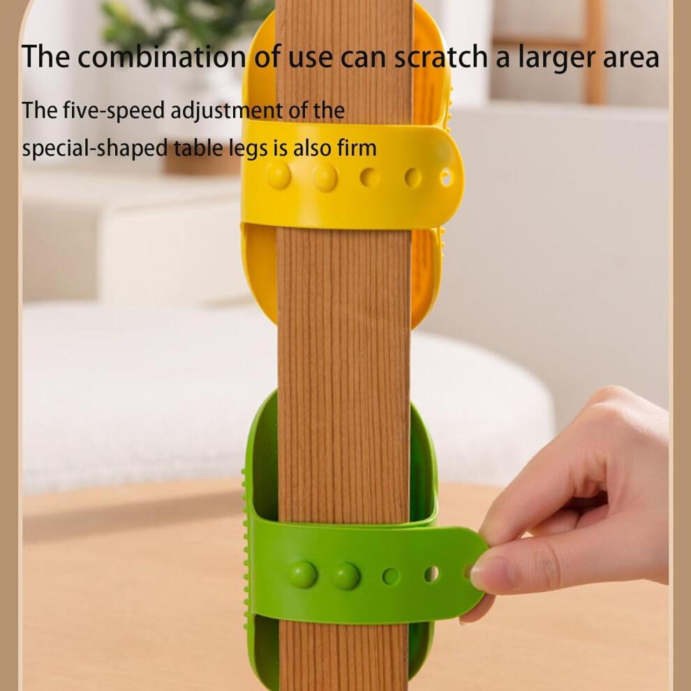 Silicone Grooming Strap Pad for Cats - 4PCS Self Groomer Cat Rubbing Post, Yellow Indoor Cat Grooming Tool