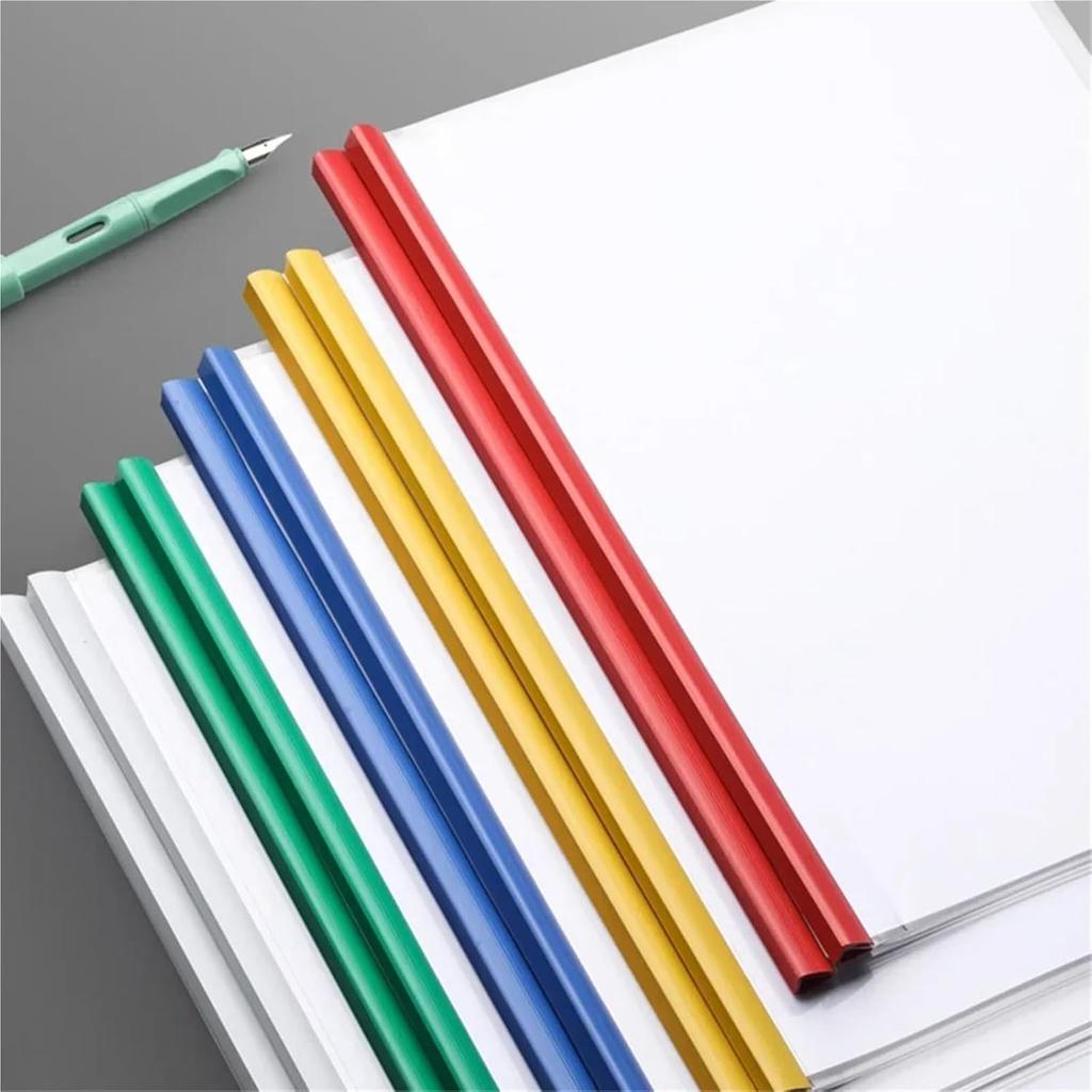 20 Pack 5 color high quality Plastic File Folders Sliding Bar Clamps A4 Document Organizer for Home School and Office