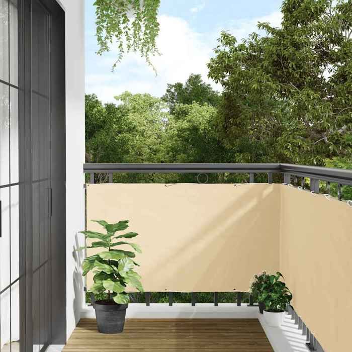 VidaXL Écran d'intimité de balcon crème 300x90 cm PVC, rouleau de clôture, bande de clôture, écran de clôture d'intimité 4005444