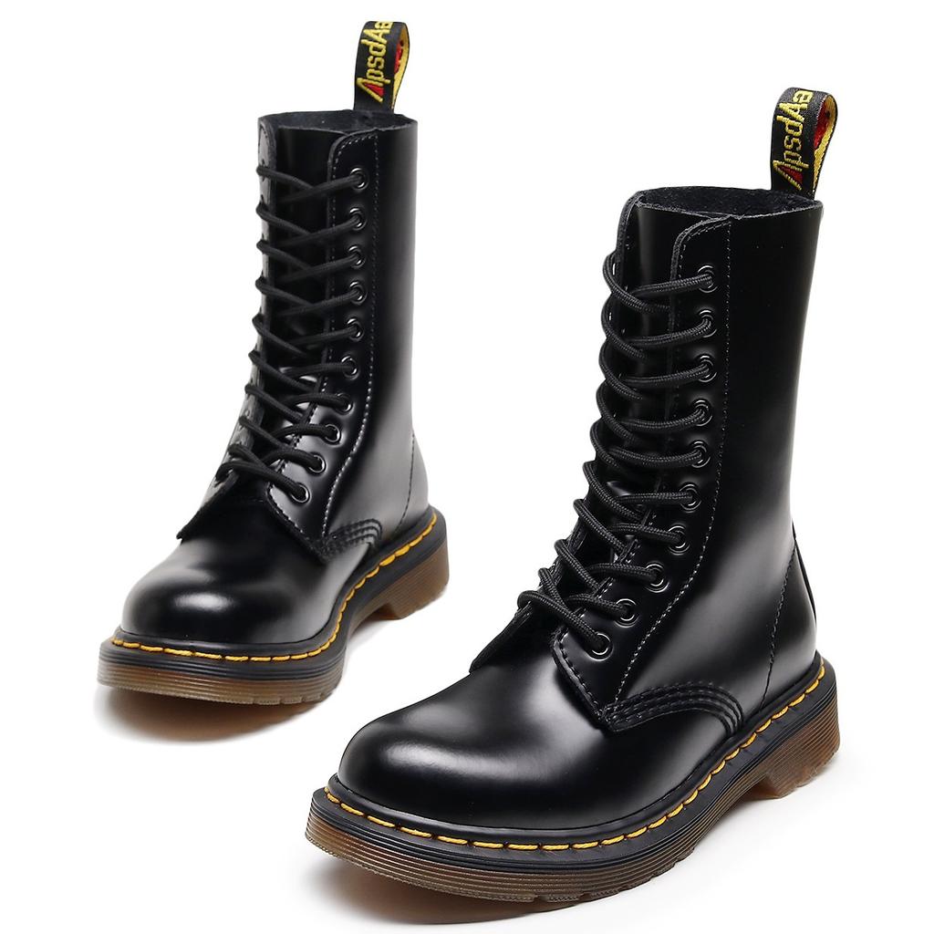 Tooling boots women's hole British style short boots men's and women's leather boots round head trend locomotive shoes