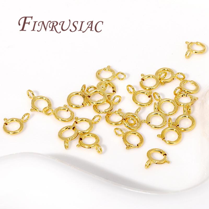 5/10PCS 925 Sterling Silver Spring Ring Clasps For Jewelry Making DIY 18K Gold Plated Necklace Clasp Connectors Accessories