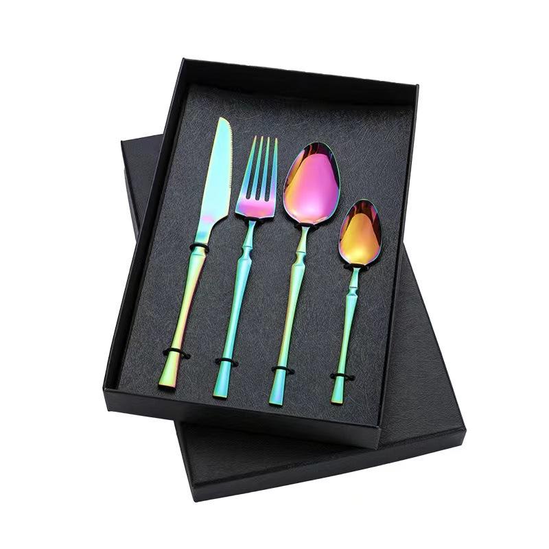 Stainless Steel Tableware 24-piece Set Small Waist Family Western Food Steak Knife, Fork and Spoon Set