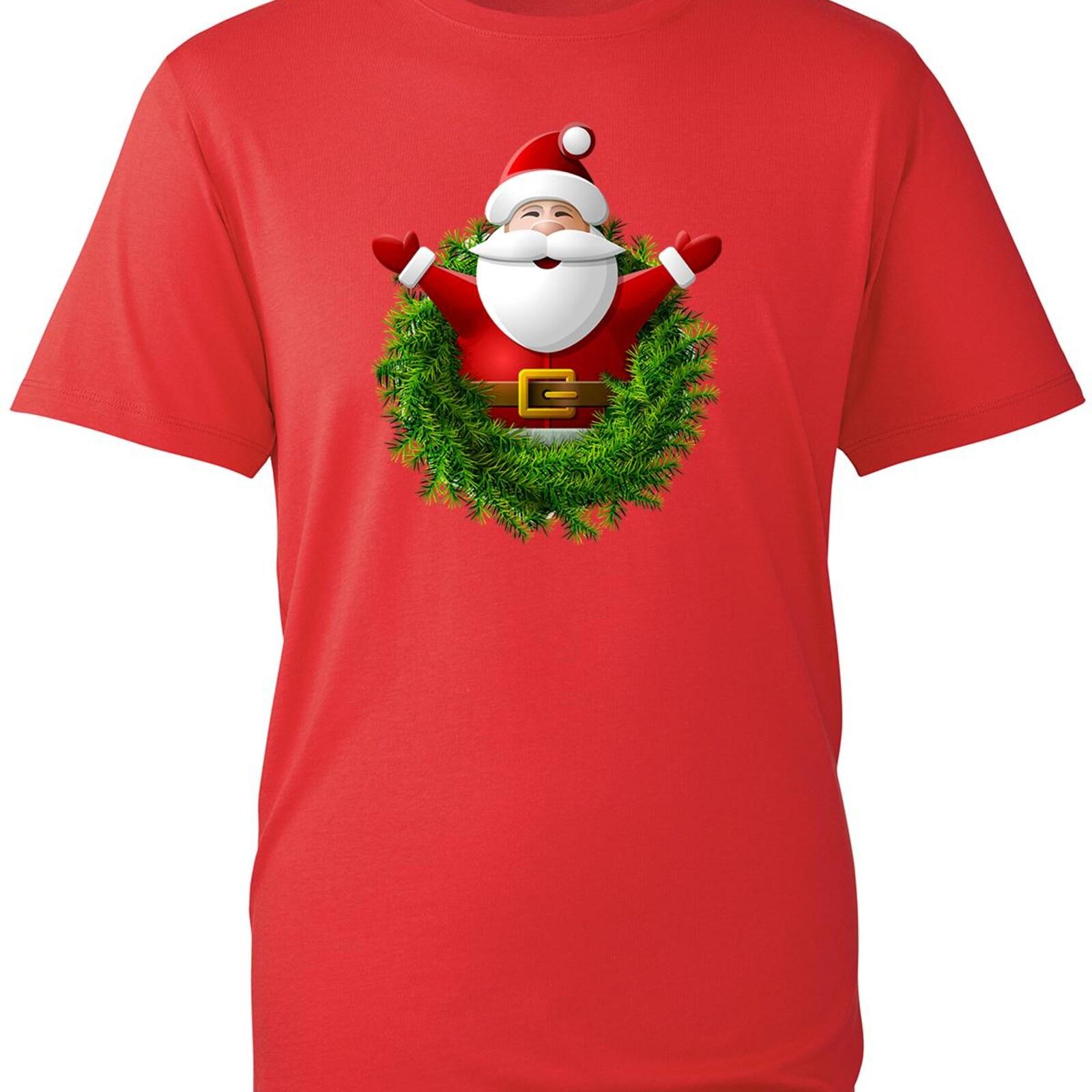 Christmas T-Shirt, Santa Claus Shirt, Santa Xmas Tee, Holiday Santa Red T Shirt Unisex T-Shirt M