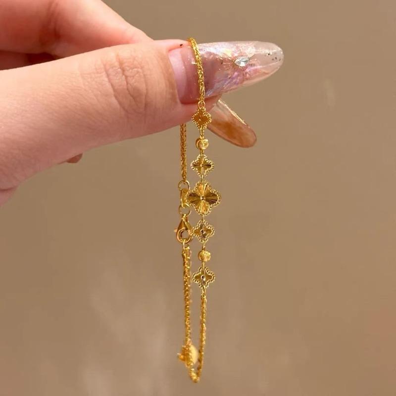 Fivestar Shamrock Bracelet for Women - Light Luxury, Unique Design, Sweet Gold Jewelry, Trendy and Versatile, Exquisite Accessories